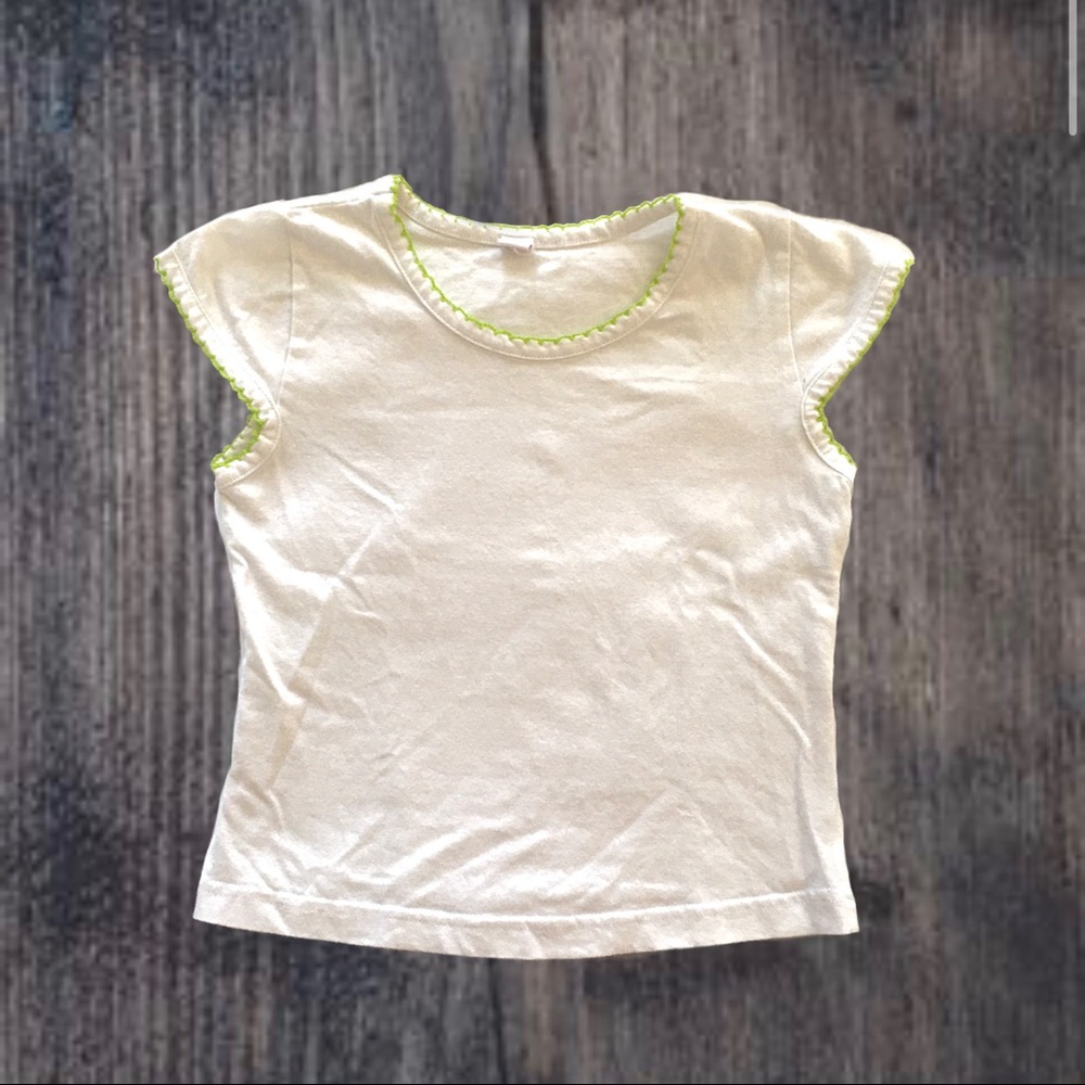 Girls Tee with Cap Sleeve Size XS White